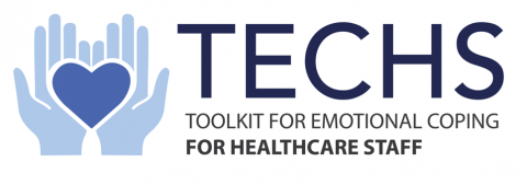 a logo depicting the title TECHS: Toolkit for Emotional Coping for Healthcare Staff 
